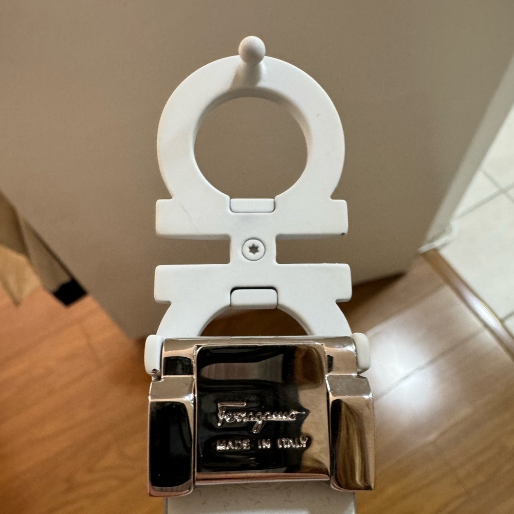 Ferragamo White High Waisted Belt - Picture 4 of 6